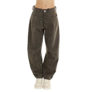 JEANS LEOPARDATO MARRONE